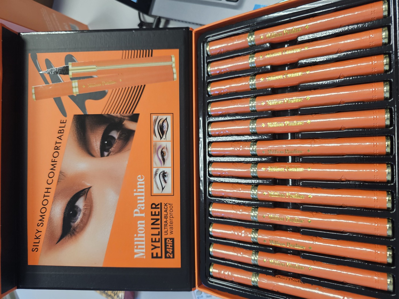 MILLION PAULINE Подводка-фломастер 24HR ULTRA-BLACK (оранжевая упак.)-img-0