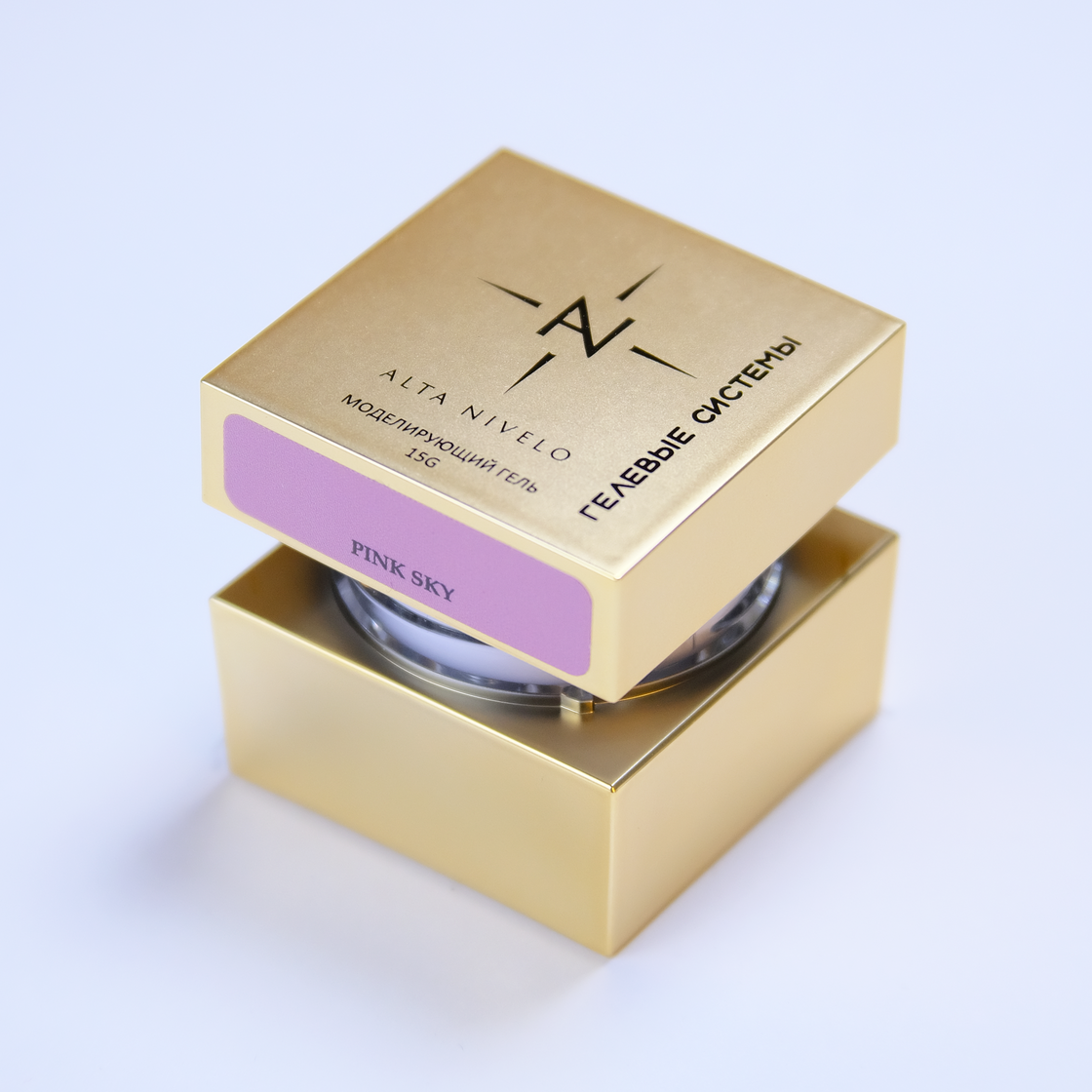 Alta Nivelo Гель для моделирования средне-жидкой вязкости PINK SKY 15г-img-1