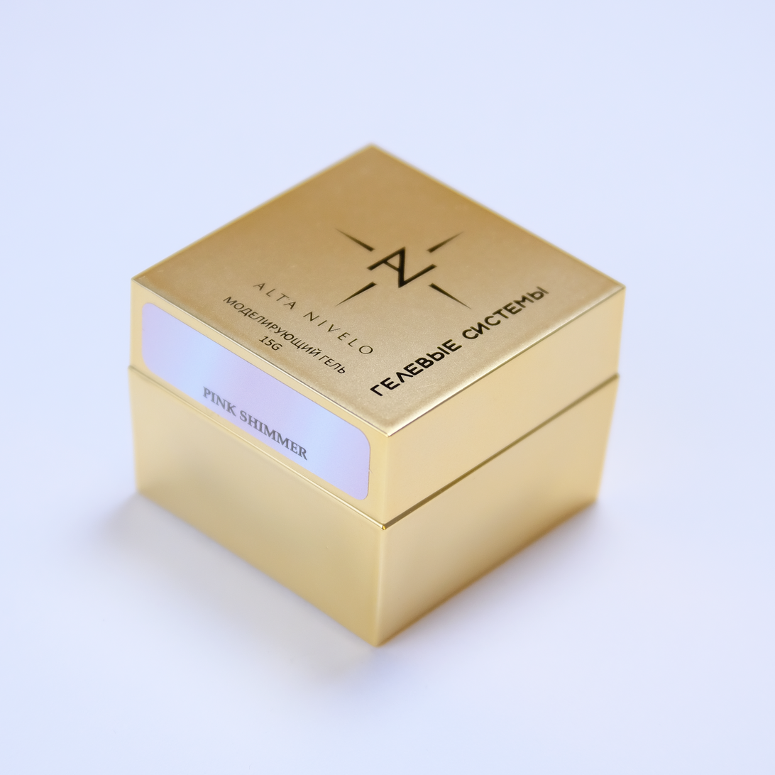 Alta Nivelo Гель для моделирования средне-жидкой вязкости PINK SHIMMER 15г-img-0