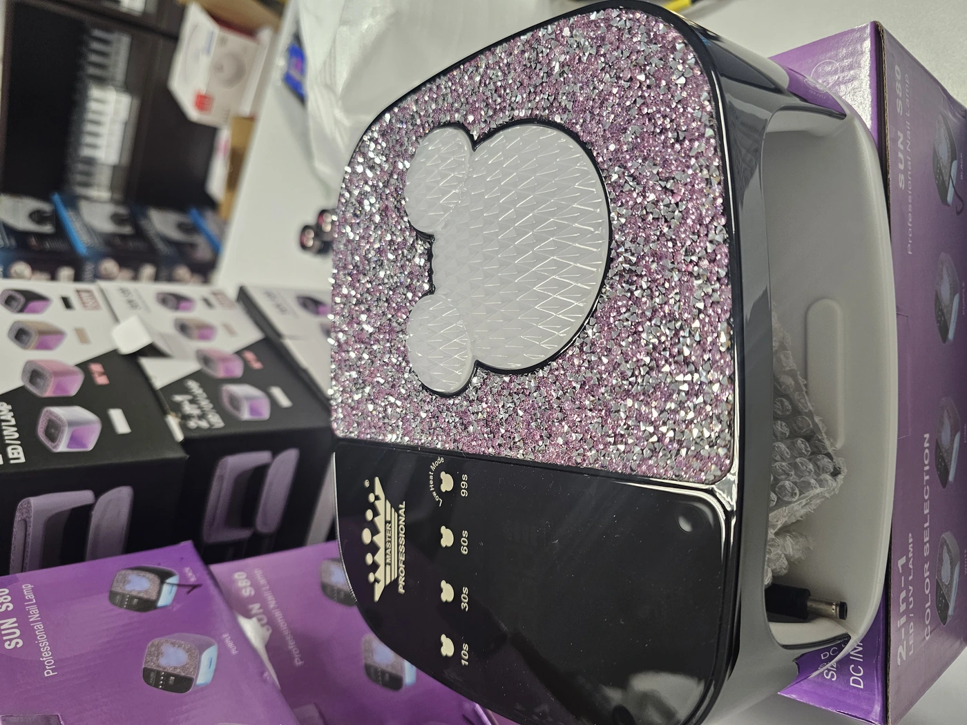 Master Professional Лампа SUN S80 Черная с розовыми кристаллами Mickey Mouse  2-in-1 108W-img-0