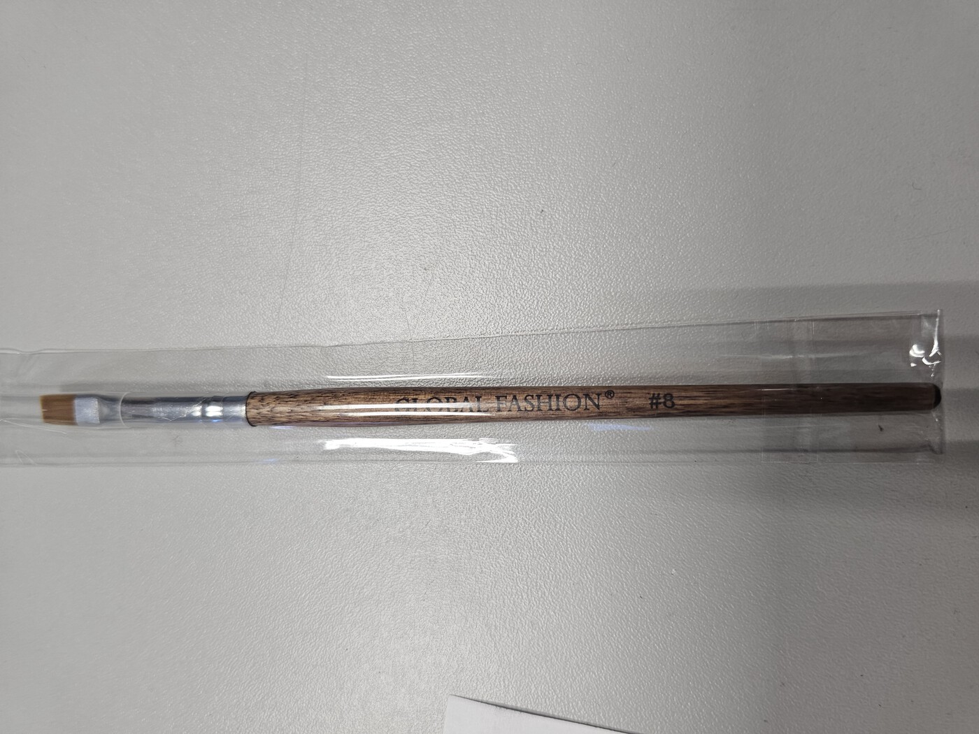 GLOBAL FASHION Кисть для геля #8 Прямая "Дерево"-img-0