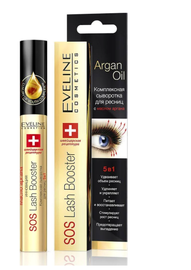 EVELINE Сыворотка для ресниц 5в1 "SOS Lash Booster" с маслом арганы 10 мл-img-0