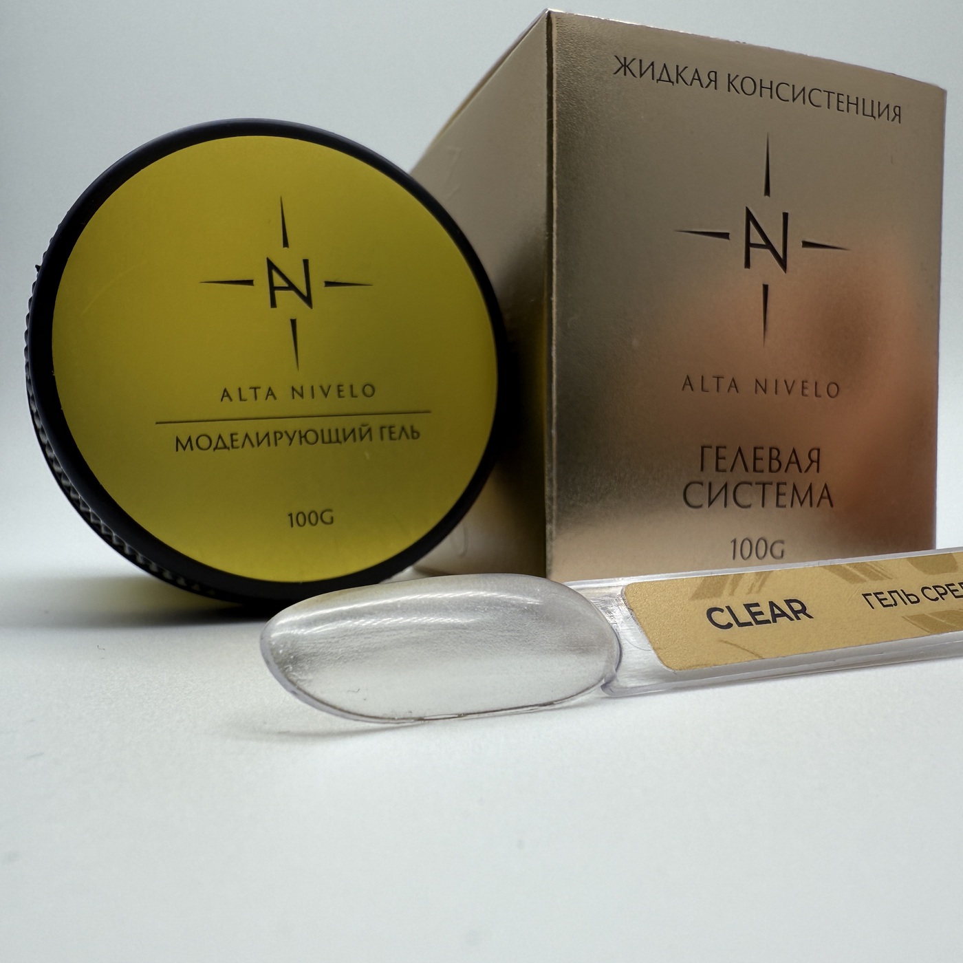 Alta Nivelo Гель для моделирования средне-жидкой вязкости, CLEAR 100г-img-0