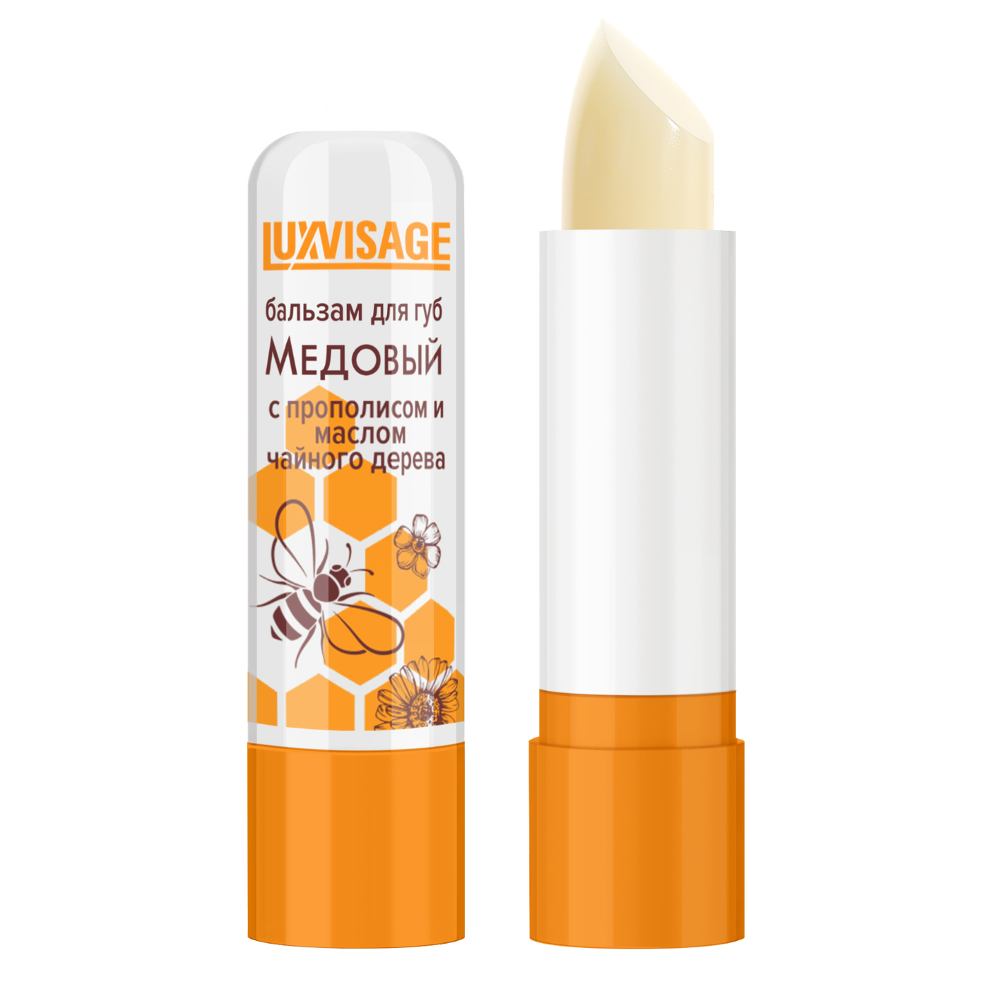 Бальзам для губ LUXVISAGE медовый , с прополисом и маслом чайного дерева-img-0