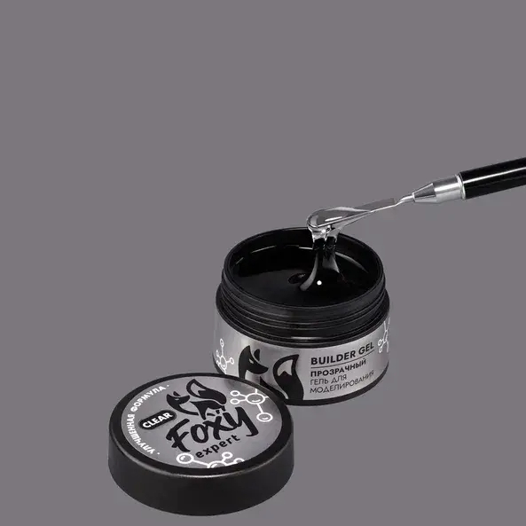 Foxy Гель для наращивания Прозрачный "Новая формула" 15 g в банке (Builder gel)-img-0