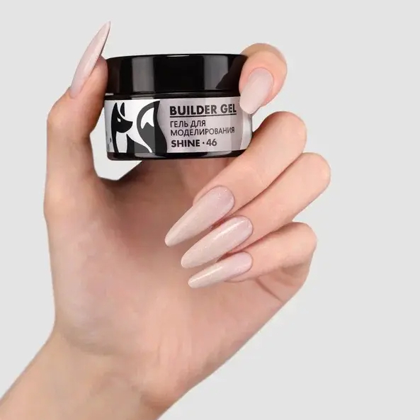 Foxy Гель для наращивания с шиммером "Новая формула" 15 g в банке (Builder gel SHINE)-img-3