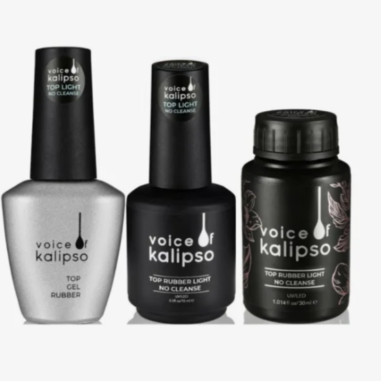 KALIPSO Тop Rubber Light no cleanse- Каучуковое верхнее покрытие для гель-лака без л/с-img-1