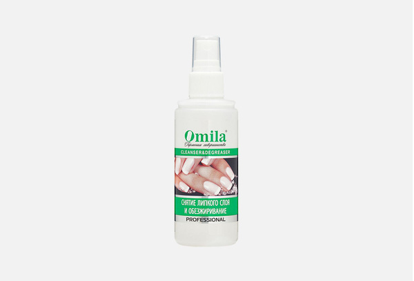 Средство для снятия ЛИПКОГО СЛОЯ и ОБЕЗЖИРИВАНИЯ "OMILA" П/э Флакон 100 мл с глухой крышкой-img-0