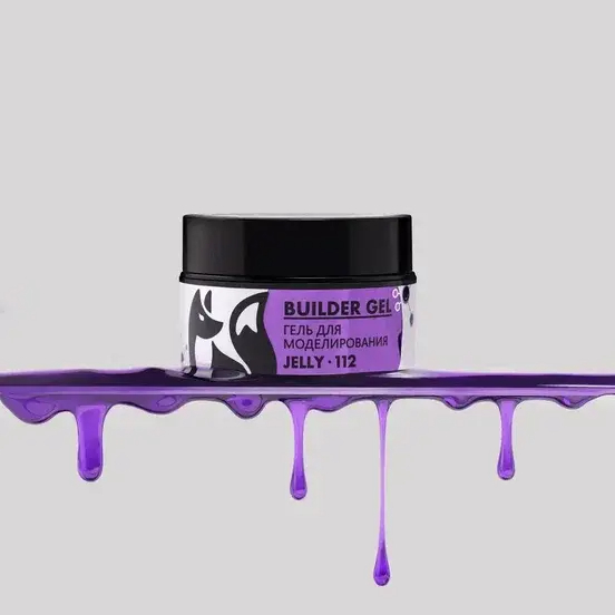 Foxy Гель для наращивания витражный #112 "Новая формула" 15 g в банке (Builder gel JELLY)-img-1