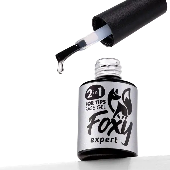 Foxy Каучуковая жидкая база "2в1" для гелевых типс-img-1