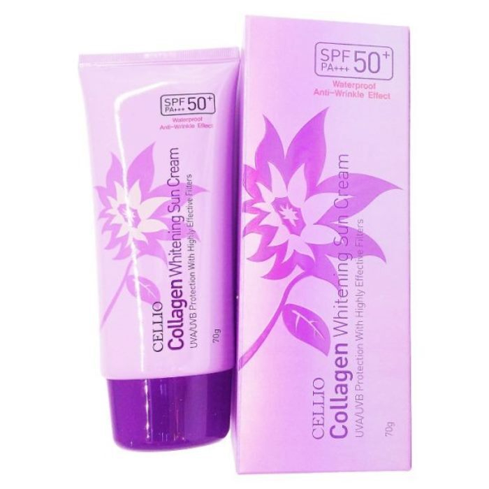 CELLIO Collagen UVA/UVB Отбеливающий Солнцезащитный крем SPF50+  PA+++ Anti-Wrinkle Effect-img-0
