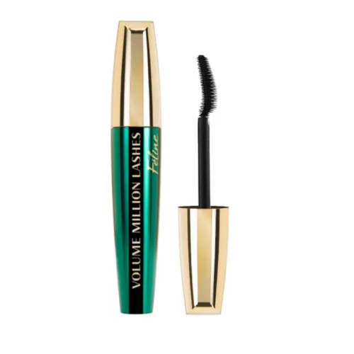 L'OREAL "Volume Million Lashes Feline Noire" тушь для ресниц объем и разделение экстрачерный зеленая с черной полосой-img-0