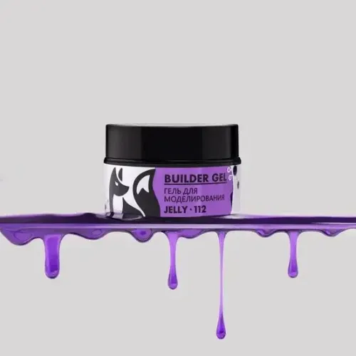 Foxy Гель для наращивания витражный #112 "Новая формула" 15 g в банке (Builder gel JELLY)-img-1